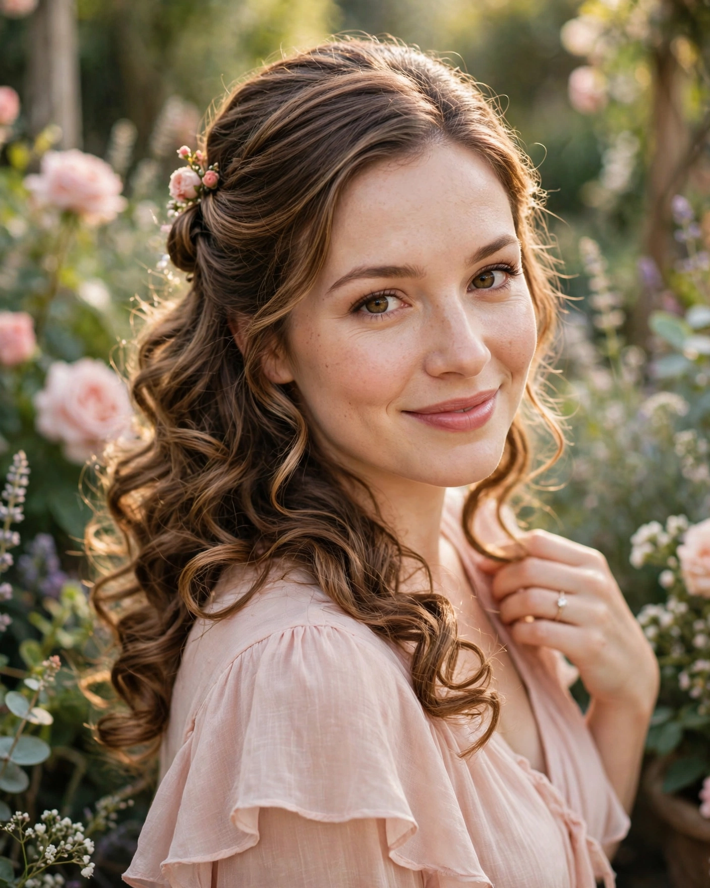 Half-Up Half-Down with Curls
