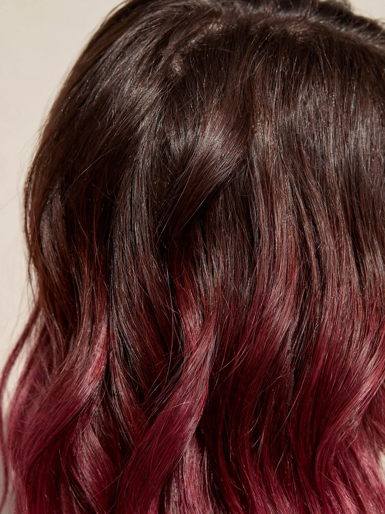 Chocolate Brown to Burgundy Ombre