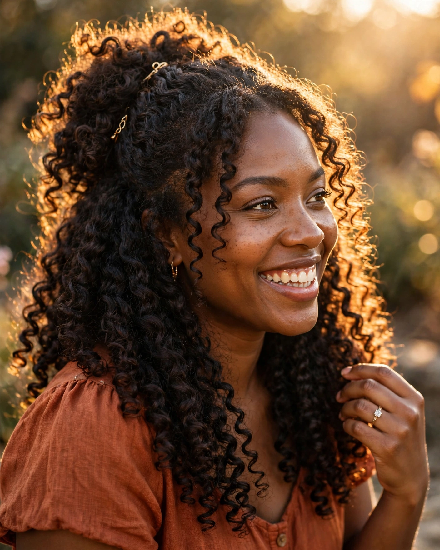 Voluminous Curly Half-Up