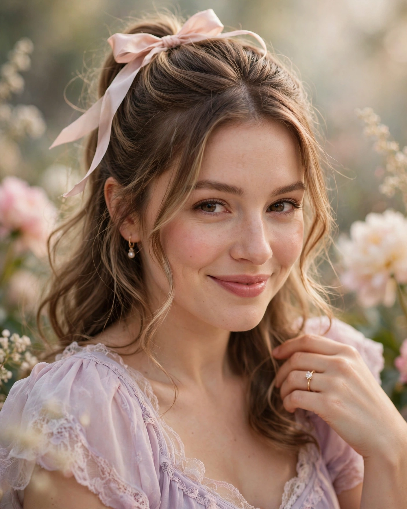 Half-Up with a Ribbon Accent